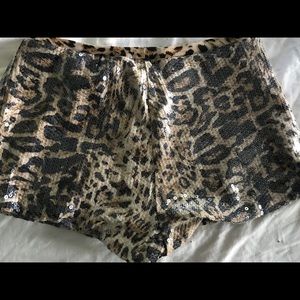 Sequin leopard shorts-9.5 in.long & 26in  waist.